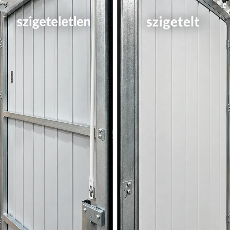 Belső oldal: balra szigeteletlen, jobbra szigetelt kivitel